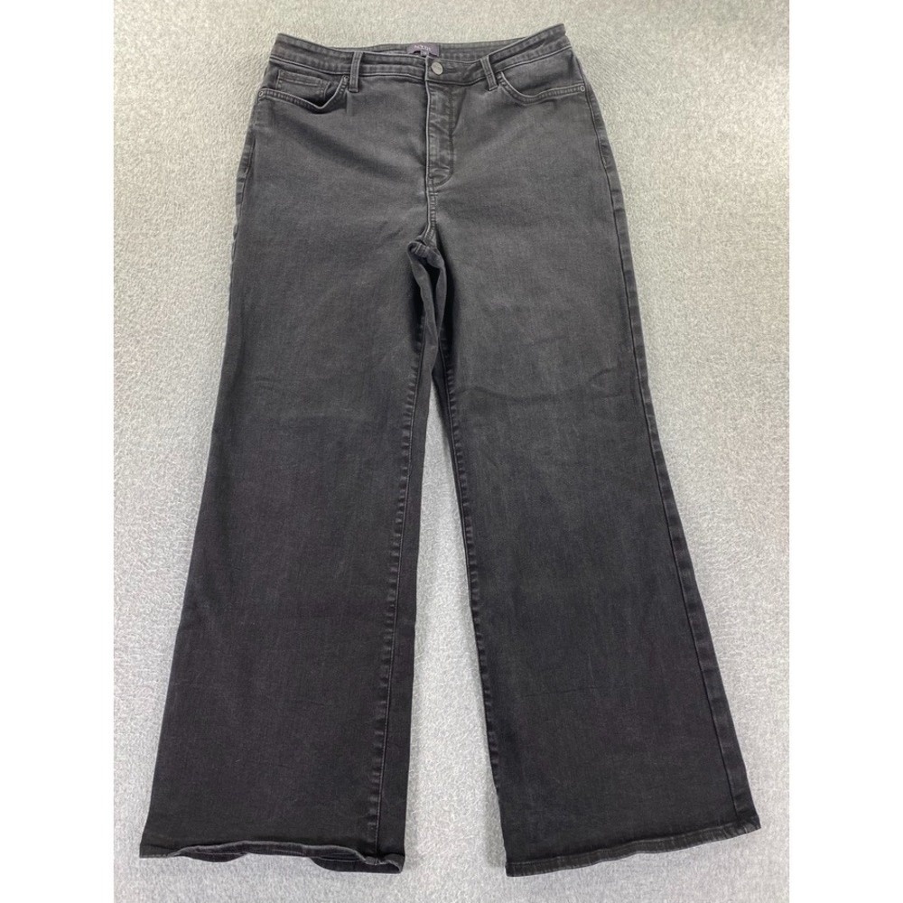 NYDJ  Wide Leg Jeans Women's‎ 12 Black Lift Tuck Technology Stretch Denim Casual